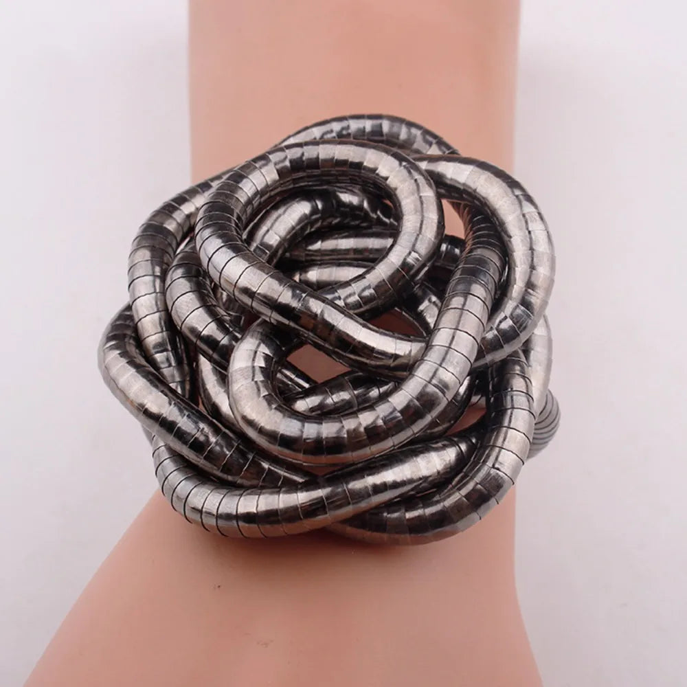 New Alloy Bendable Snake Necklace Gold Color Twistable Flexible Choker Jewelry Accessories Punk Bracelet