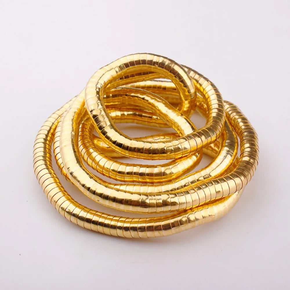 New Alloy Bendable Snake Necklace Gold Color Twistable Flexible Choker Jewelry Accessories Punk Bracelet