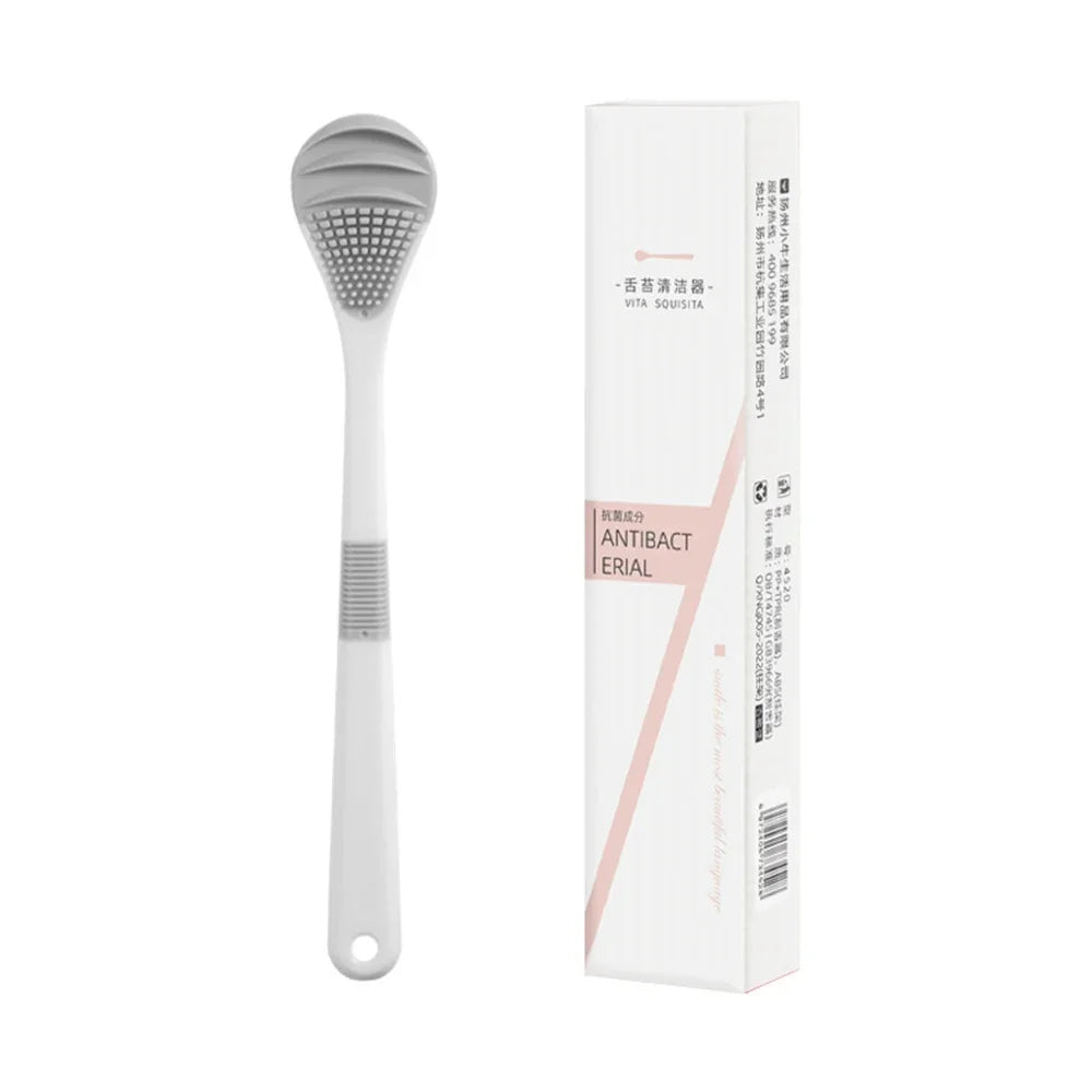 New Silicone Tongue Scraper Double Side Tongue Cleaner Brush Cleaning Coated Tongue Toothbrush Fresh Breath Oral Care Tools