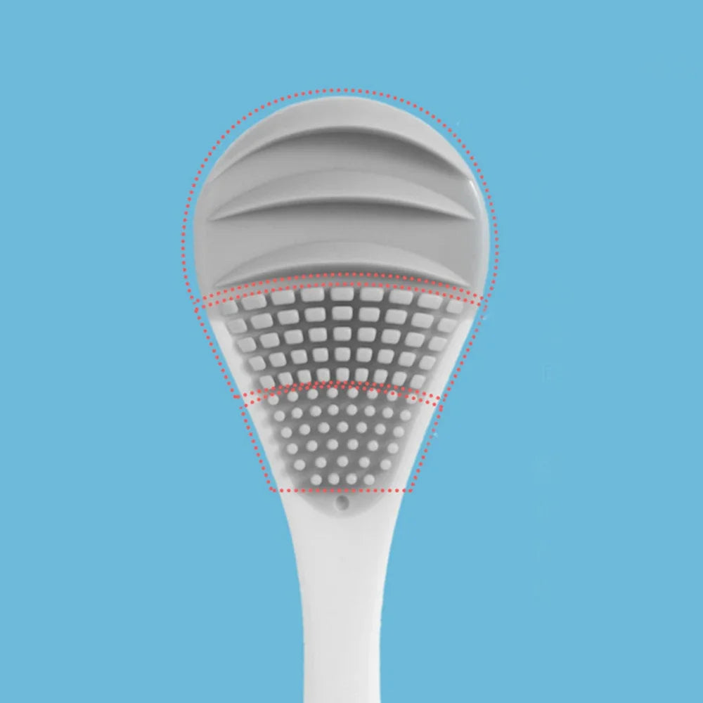 New Silicone Tongue Scraper Double Side Tongue Cleaner Brush Cleaning Coated Tongue Toothbrush Fresh Breath Oral Care Tools