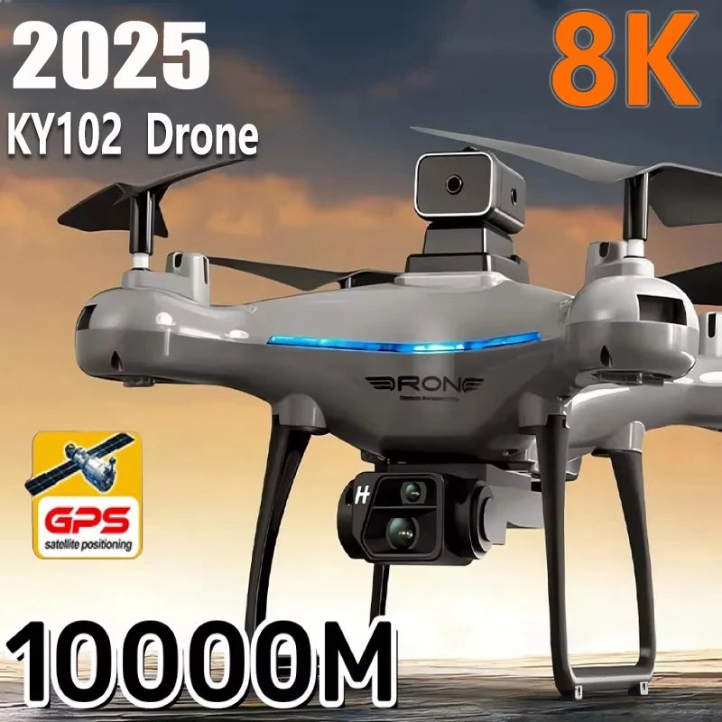 2025 KY102 Drone 8K Professional Dual Camera Brushless Quadcopter Obstacle Avoidance Optical Flow Aerial Drone RC 10000M
