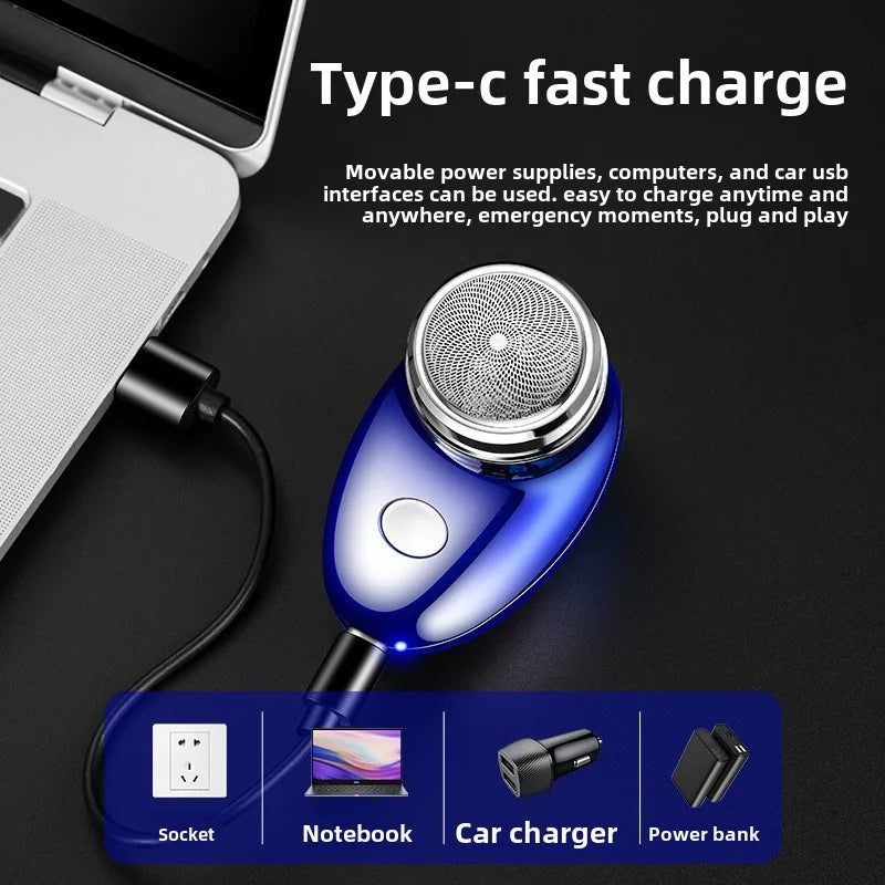 Men's Mini Shaver Waterproof Razors Machine with USB Charging Portable Electric Razor Essential Beard Trimmer for Outdoor Travel