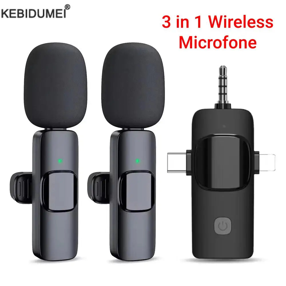 Mini Lavalier Microphone Portable Audio Video Recording Mini Lapel Mic Wireless Microfone for IPhone TypeC ipad Game Phone