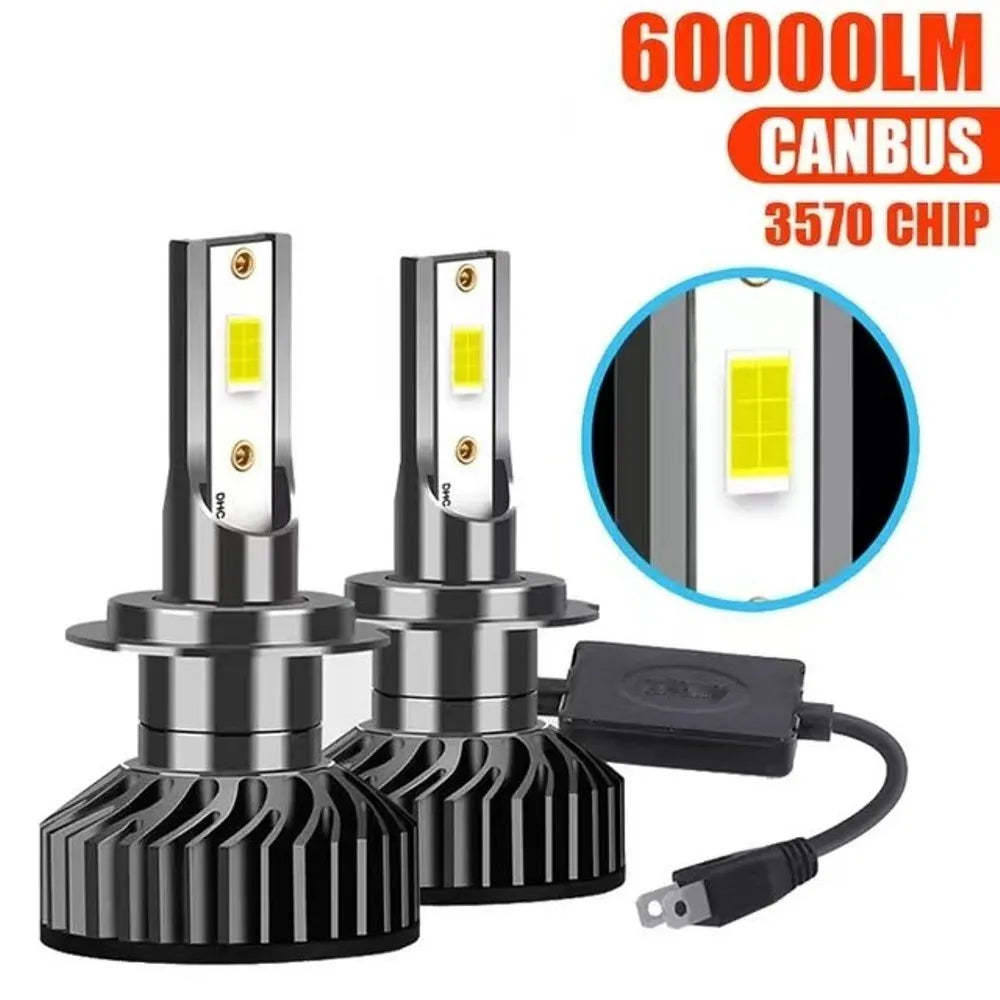 2X H7 LED H4 Car Headlight Bulb 30000LM CSP3570 CSP1860 COB H1 H3 H8 H9 H11 9005 HB3 9006 HB4 9012 Light for Vehicle Auto CANBUS