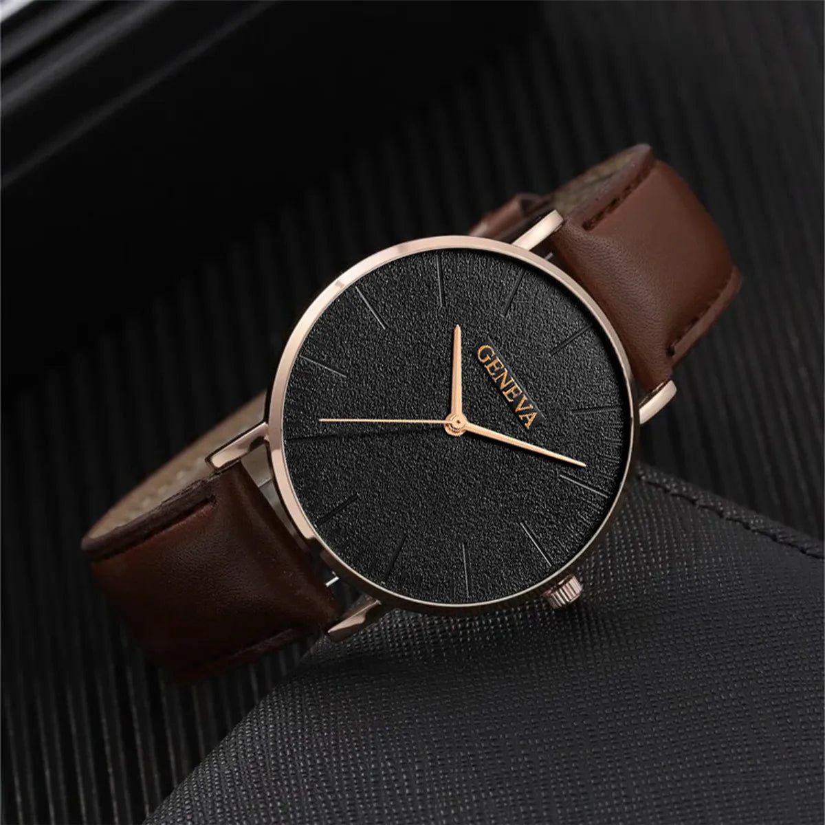 Luxury New Men Watch Bracelet Set Fashion Business Brown Leather Quartz Wrist Watches for Men Gift Set Relogio Masculino NO BOX