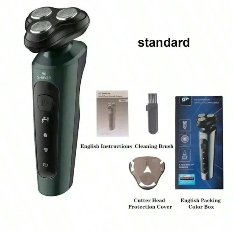 9D Electric Shavers For Men Waterproof Electric Trimmer Razor Wet  Dry Use Rechargeable Battery Rotary Shavers Machine Shaving