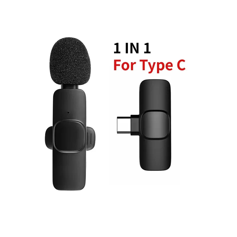 Mini Lavalier Microphone Portable Audio Video Recording Mini Lapel Mic Wireless Microfone for IPhone TypeC ipad Game Phone