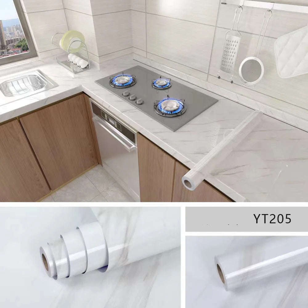1 Roll Marble Self-adhesive Bathroom Jazz WhiteStickers Kitchen Wallpaper Adhesive Film Waterproof And Grease-proof Wall Sticker