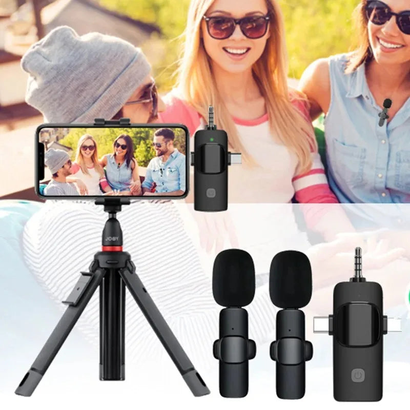 Mini Lavalier Microphone Portable Audio Video Recording Mini Lapel Mic Wireless Microfone for IPhone TypeC ipad Game Phone