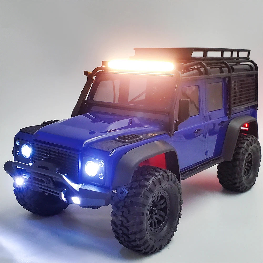 YEAHRUN Plastic Roof Light 6LED Lights Bar Spotlight Headlights Taillights for 1/18 RC Crawler TRX4M Bronco Defender K10 Parts