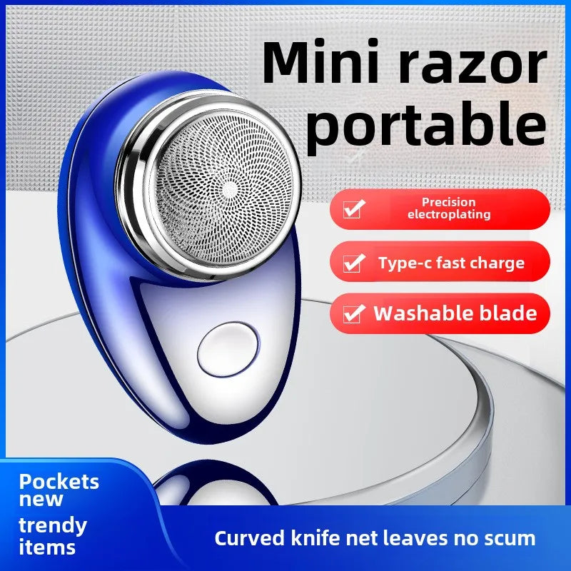 Men's Mini Shaver Waterproof Razors Machine with USB Charging Portable Electric Razor Essential Beard Trimmer for Outdoor Travel