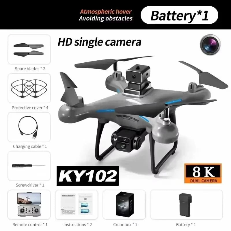 2025 KY102 Drone 8K Professional Dual Camera Brushless Quadcopter Obstacle Avoidance Optical Flow Aerial Drone RC 10000M
