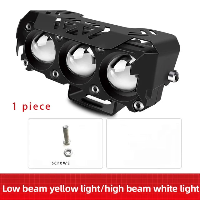New motorcycle three eye LED spotlights, electric vehicle modified headlights, external spotlights