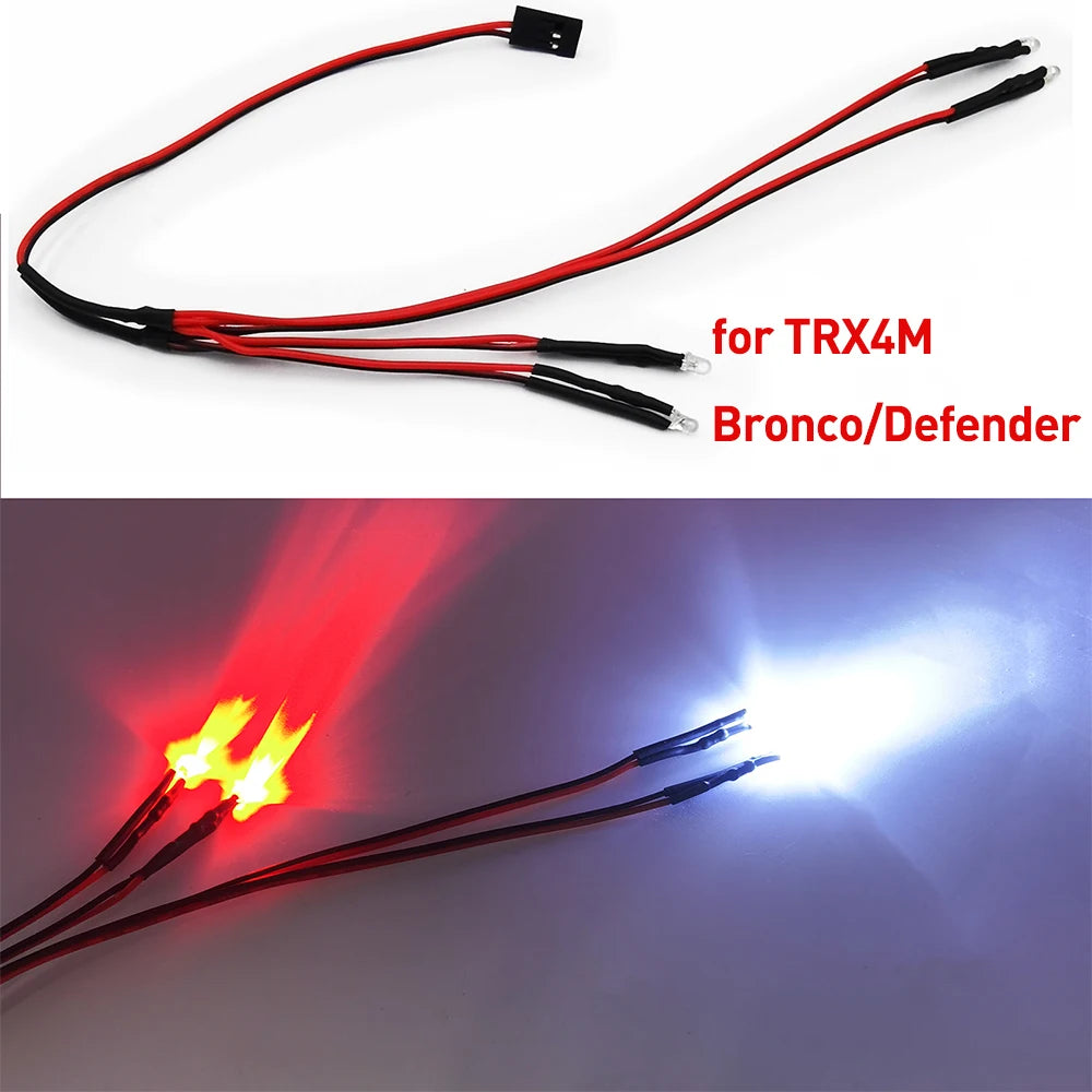 YEAHRUN Plastic Roof Light 6LED Lights Bar Spotlight Headlights Taillights for 1/18 RC Crawler TRX4M Bronco Defender K10 Parts