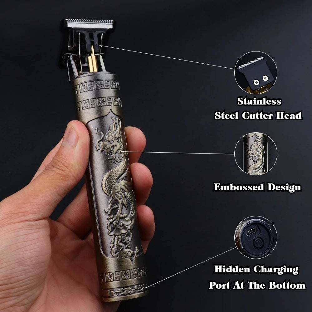 T9 Vintage Cordless Hair Cutting Machine - Professional Barber Trimmer for Men Beard Shaving for Shavers with Lightweight Design