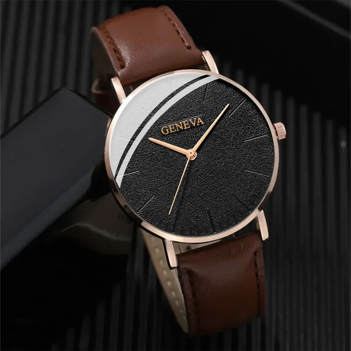 Luxury New Men Watch Bracelet Set Fashion Business Brown Leather Quartz Wrist Watches for Men Gift Set Relogio Masculino NO BOX