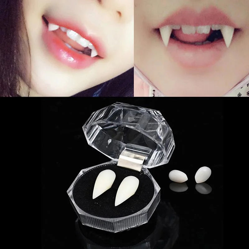 1Pair Cosplay Vampire Teeth Dentures Halloween Party Props Fangs Vampire Fangs Dentures Dress Up Accessories