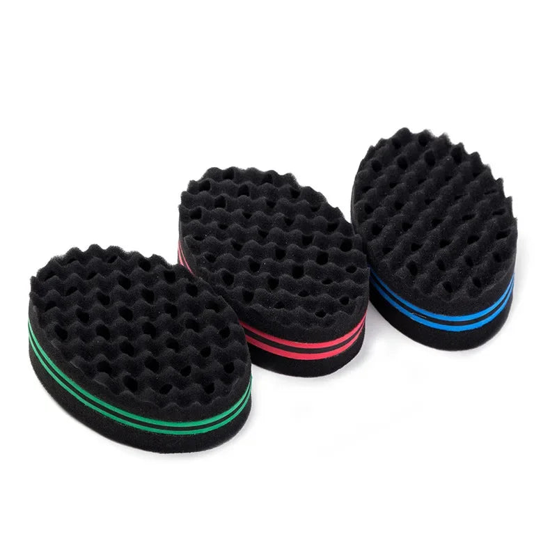Oval Double Sides Magic Twist Hair Brush Sponge Brush for Natural Afro Coil Wave Dread Sponge Brushes Hair Braids Braiding