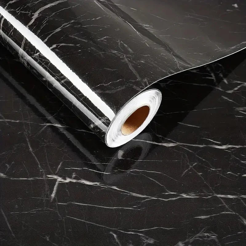 Marble Wall Stickers Wallpaper, Kitchen Self-adhesive Wall Stickers, PVC Waterproof Greaseproof Stickers Bathroom Stickers