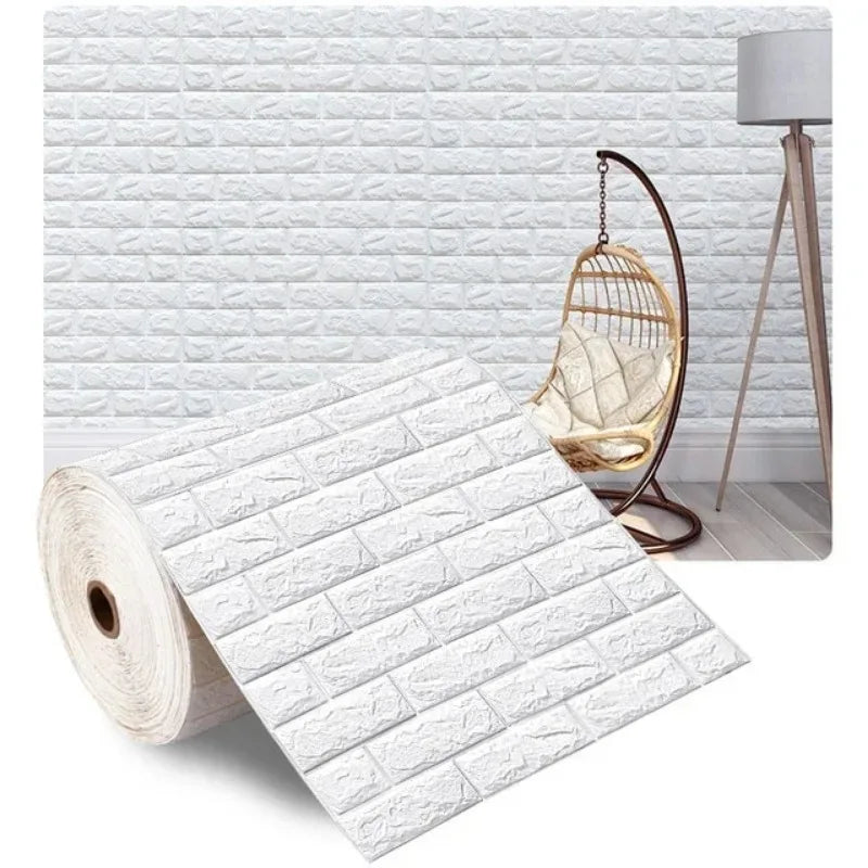 70cmx1m 3D Wall Sticker Imitation Brick Bedroom Home Decor Waterproof Self-adhesive DIY Wallpaper for Living Room