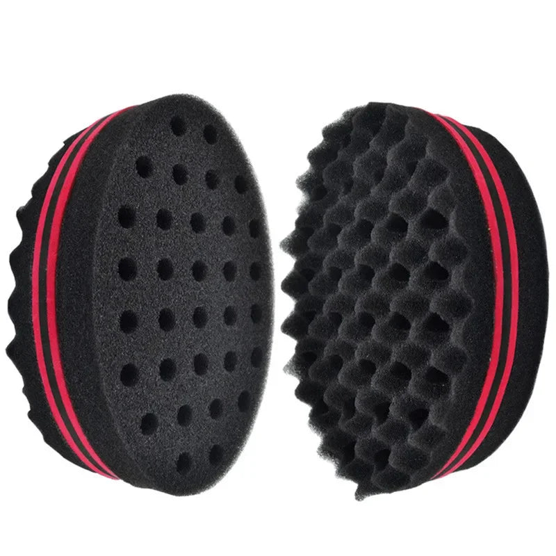 Oval Double Sides Magic Twist Hair Brush Sponge Brush for Natural Afro Coil Wave Dread Sponge Brushes Hair Braids Braiding