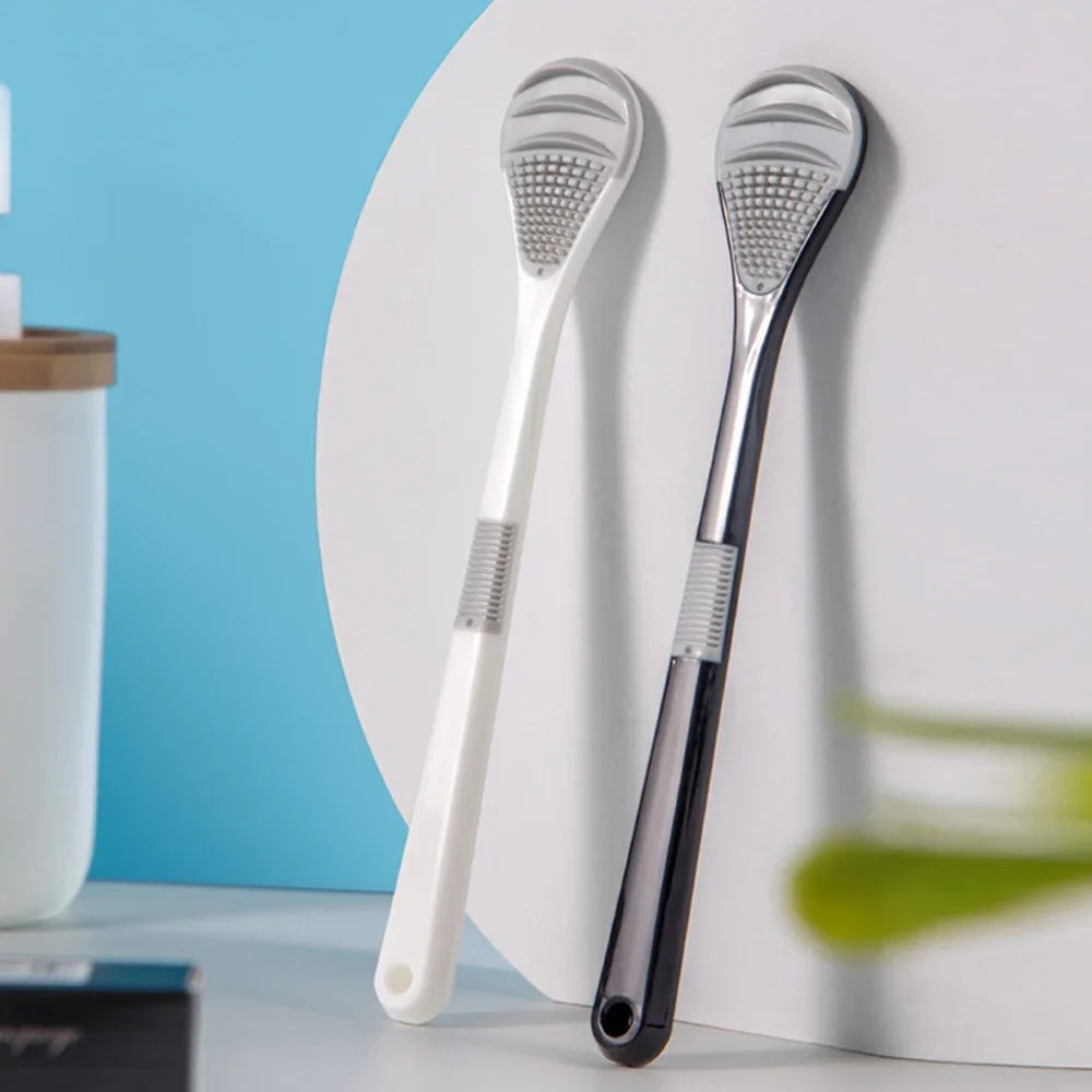 New Silicone Tongue Scraper Double Side Tongue Cleaner Brush Cleaning Coated Tongue Toothbrush Fresh Breath Oral Care Tools