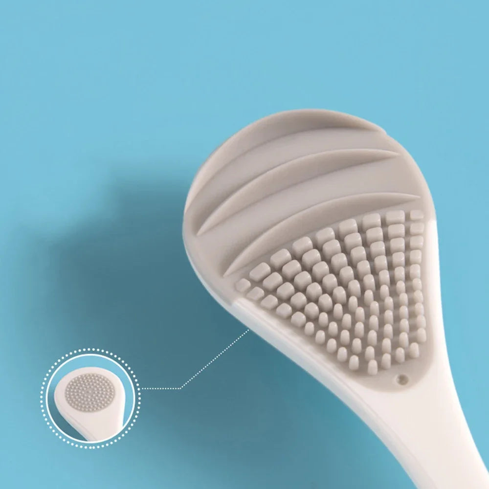 New Silicone Tongue Scraper Double Side Tongue Cleaner Brush Cleaning Coated Tongue Toothbrush Fresh Breath Oral Care Tools