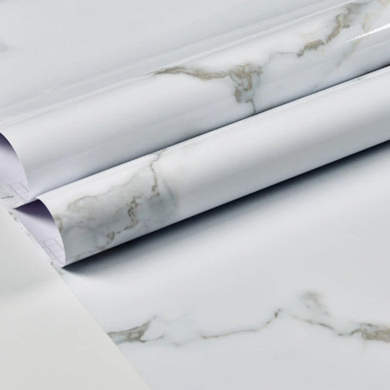 Marble Wall Stickers Wallpaper, Kitchen Self-adhesive Wall Stickers, PVC Waterproof Greaseproof Stickers Bathroom Stickers