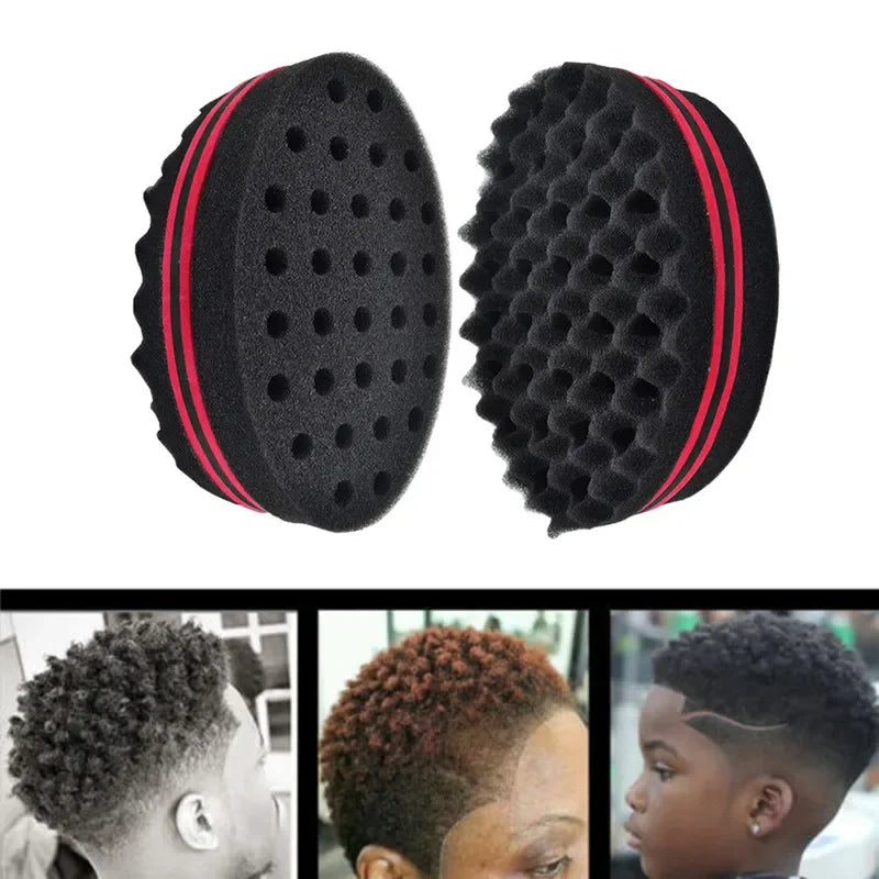 Oval Double Sides Magic Twist Hair Brush Sponge Brush for Natural Afro Coil Wave Dread Sponge Brushes Hair Braids Braiding